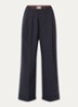 Jasha high waist wide fit broek met steekzakken - Zwart