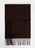 Mutch sjaal van wol met franjes 200 x 35 cm - Rood