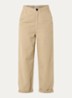 Pasop high waist cropped tapered fit broek met steekzakken - Beige