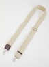 Schouderriem met details van leer en logoprint - Creme