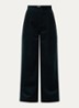 Sixtine high waist wide fit broek met structuur - Groen