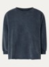 Vicske sweater met verwassen afwerking - Donkerblauw