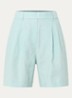 Bermuda high waist loose fit korte broek van linnen - Lindegroen