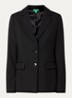 Blazer met schoudervulling en klepzakken - Zwart