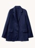 Blazer van linnen met klepzakken - Donkerblauw