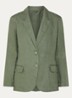 Blazer van linnen met klepzakken - Legergroen