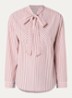 Blouse met sjaalkraag en streepprint - Lichtblauw