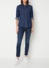Blouse van chambray met borstzakken - Donkerblauw