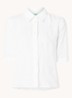 Blouse van linnen met halflange mouw - Gebroken wit