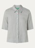 Blouse van linnen met halflange mouw - Grijs