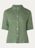 Blouse van linnen met halflange mouw - Groen