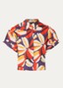 Blouse van linnen met print - Orange