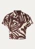 Blouse van linnen met print - Bruin
