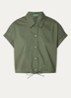 Cropped blouse met strikdetail - Legergroen