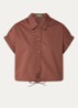 Cropped blouse met strikdetail - Bruin