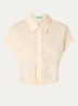 Cropped blouse met strikdetail - Creme