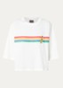 Cropped T-shirt met logo- en backprint - Gebroken wit