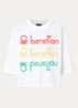 Cropped T-shirt met logo- en backprint - Wit