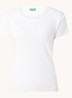 Fijngebreid T-shirt met ronde hals - Gebroken wit
