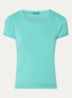 Fijngebreid T-shirt met ronde hals - Turquoise