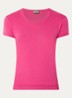 Fijngebreid T-shirt met ronde hals - Fuchsia