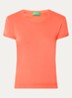 Fijngebreid T-shirt met ronde hals - Orange