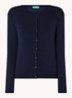 Fijngebreid vest met ronde hals - Donkerblauw