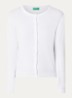 Fijngebreid vest met ronde hals - Wit
