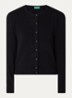 Fijngebreid vest met ronde hals - Zwart