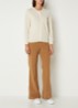 Fijngebreid vest van wol met ronde hals - Ecru-000 / Beige