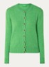 Fijngebreid vest van wol met ronde hals - Groen