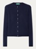 Fijngebreid vest van wol - Donkerblauw