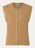 Fijngebreide gilet in kasjmierblend met borstzak - Camel