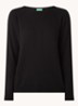 Fijngebreide pullover in kasjmierblend met ronde hals  - Zwart
