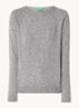 Fijngebreide pullover in kasjmierblend met ronde hals  - Lichtgrijs