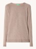 Fijngebreide pullover in kasjmierblend met ronde hals  - Lichtbruin