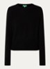 Fijngebreide pullover in kasjmierblend met ronde hals - Zwart
