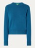 Fijngebreide pullover in kasjmierblend met ronde hals - Blauw