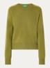 Fijngebreide pullover in kasjmierblend met ronde hals - Mosgroen
