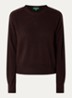 Fijngebreide pullover in kasjmierblend met ronde hals - Bruin