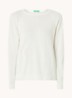 Fijngebreide pullover in kasjmierblend met ronde hals  - Creme