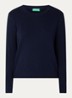 Fijngebreide pullover met ronde hals - Donkerblauw