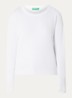 Fijngebreide pullover met ronde hals - Gebroken wit