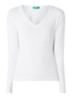 Fijngebreide pullover met V-hals - Gebroken wit