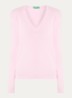 Fijngebreide pullover met V-hals - Oudroze