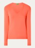Fijngebreide pullover met V-hals - Orange