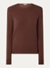 Fijngebreide pullover van merino wol - Kastanjebruin