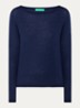 Fijngebreide pullover van scheerwol - Donkerblauw