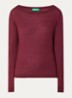 Fijngebreide pullover van scheerwol - Bordeauxrood