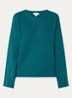 Fijngebreide trui in wolblend met ronde hals - Zeegroen